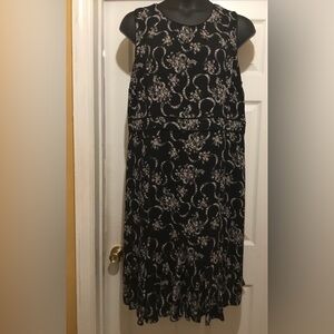 Talbots Black and Cream Print Dress